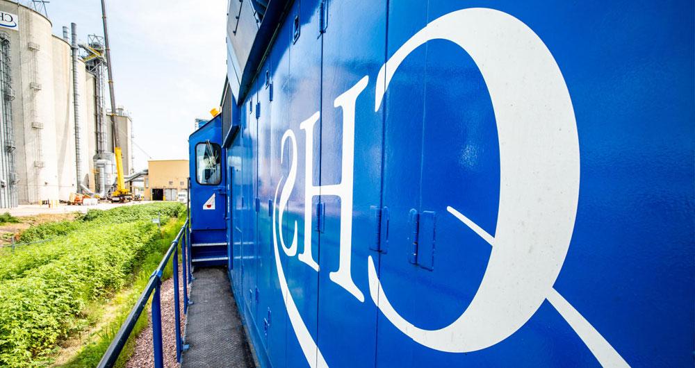 blue train with chs logo